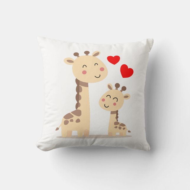 Almofada Giraffe Mami und Kind  (Frente)