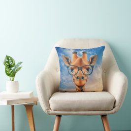 Almofada Giraffe Vestindo óculos