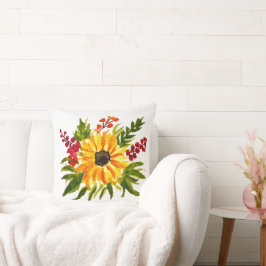 Almofada Girassóis Aquarela Fofo Moderno Bonito