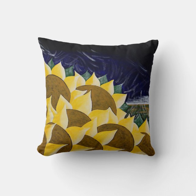 Almofada Girassóis Colheita de Arte Foliar (Frente)