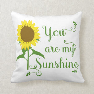 Almofada Girassol Amarelo Floral Você é meu amor ensolara