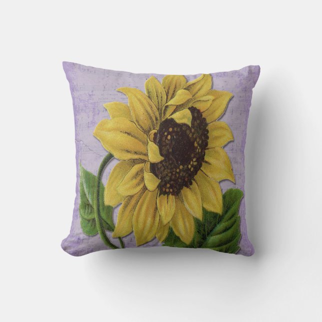 Almofada Girassol bonito na partitura (Frente)