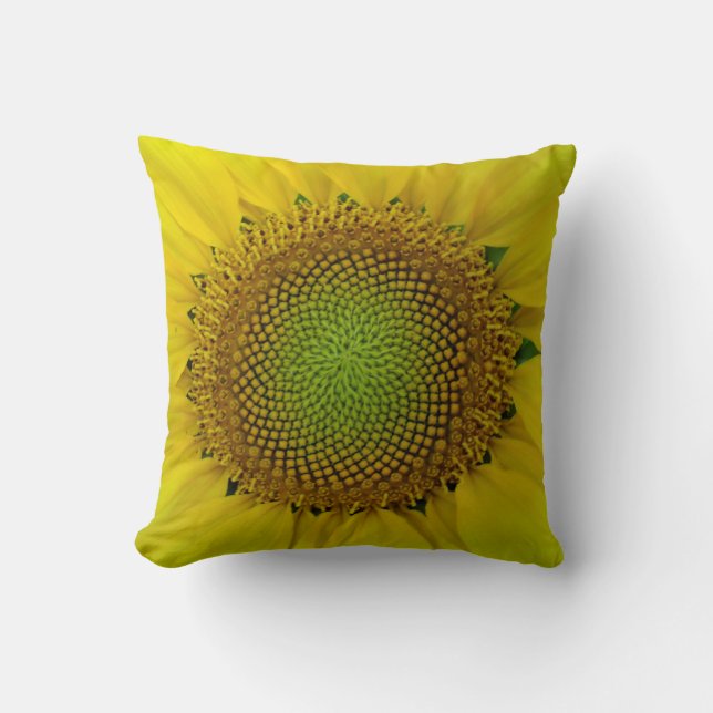 Almofada Girassol e sementes, espiral, rácio Ouro (Frente)