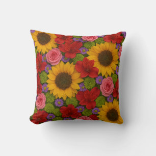 Almofada Girassol e Travesseiro decorativo Rosa