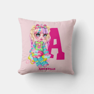 Almofada Girls Cute Unicorn Personalizadas, Chamadas Monogr