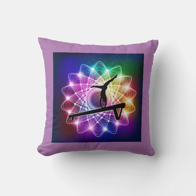 Almofada Girls Gymnastics Equilibra Beam Travesseiro de Nom (Frente)