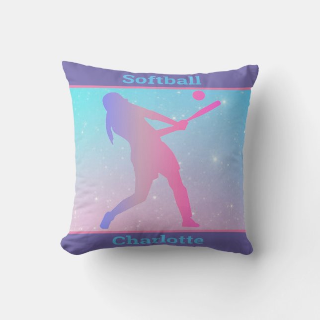 Almofada Girls Softball Travesseiro decorativo Pastel (Frente)
