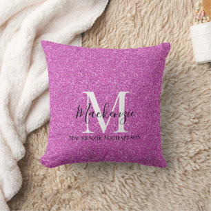 Almofada Girly Hot Pink - Nome do Monograma