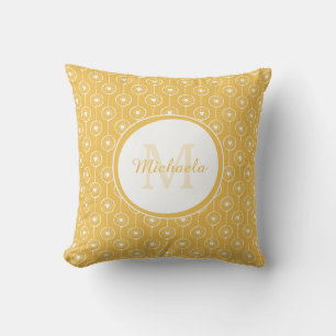 Almofada Girly Mimosa Yellow Monogramed Name