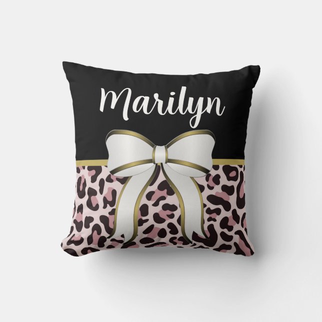 Almofada Girly Pink Leopard Imprima Girly Arco (Frente)