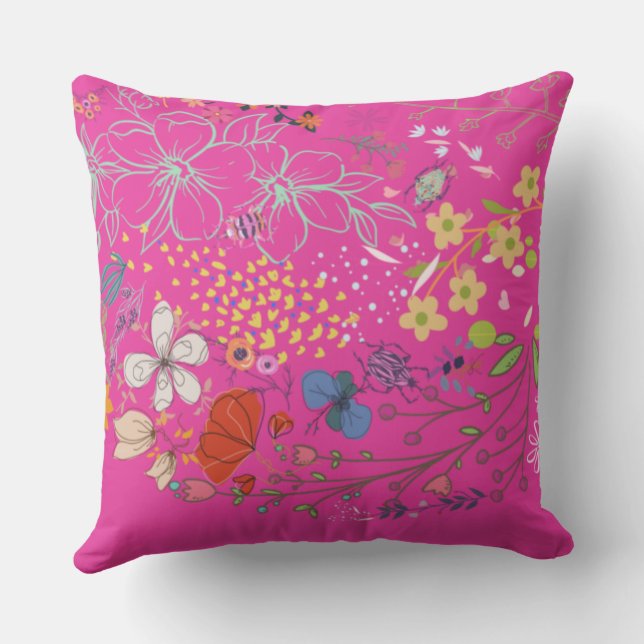 Almofada Girly Primavera Floral Violet (Verso)