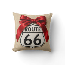 Almofada Girly Route 66 Arco de Fita Vermelha Esté
