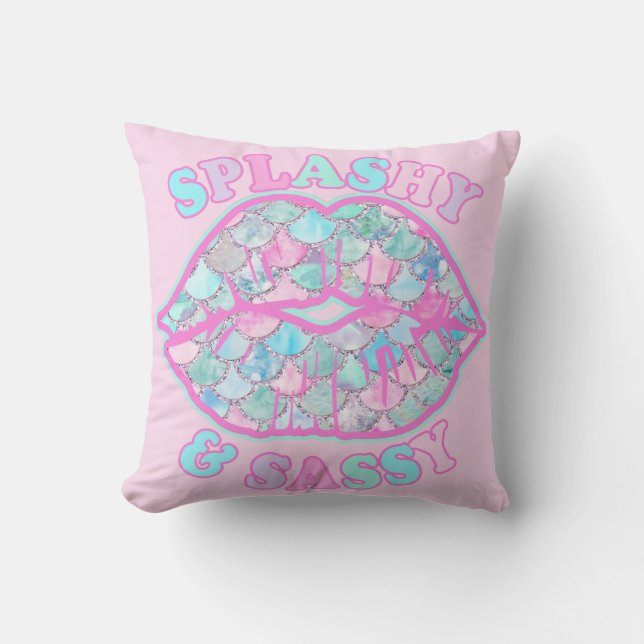 Almofada Girly Splashy & Sassy Rosa Turquesa Beijo de Serei (Frente)