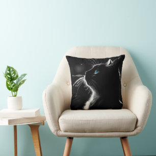 Almofada Giro Preto Brilhante Com Olho Azul