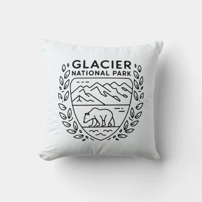 Almofada Glaciar National Park Bear Emblem (Frente)