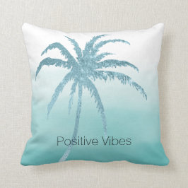 Almofada Glam Aqua Tropical Palm Tree Ombre 