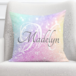 Almofada Glam Iridescente, Colorida Personalizada com Lâmpa