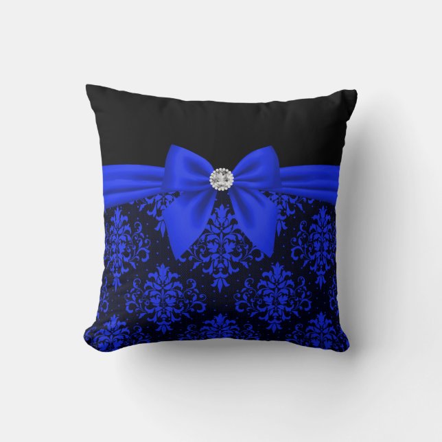 Almofada Glam Royal Blue Arco-Blue Lace-Black (Frente)