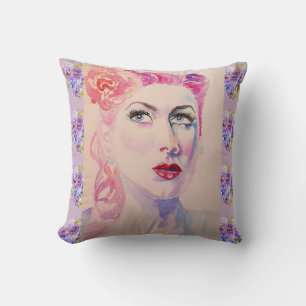Almofada Glamorosa Retrópera Vintage Purple Watercolor