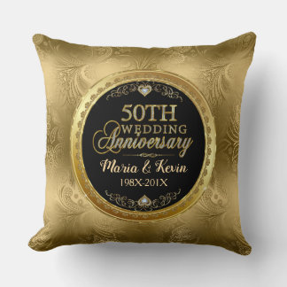 Almofada Glamorous 50th Dourado Wedding Modelo