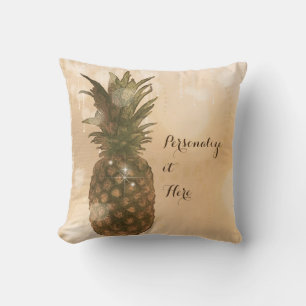 Almofada Glamour Abacaxi Dourado Elegante Tropical Personal