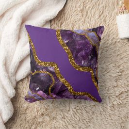 Almofada Glitter de Geodo Agato Puro e Dourado