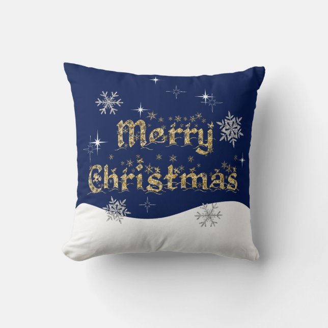 Almofada Glitter de Natal Simples Elegante (Frente)