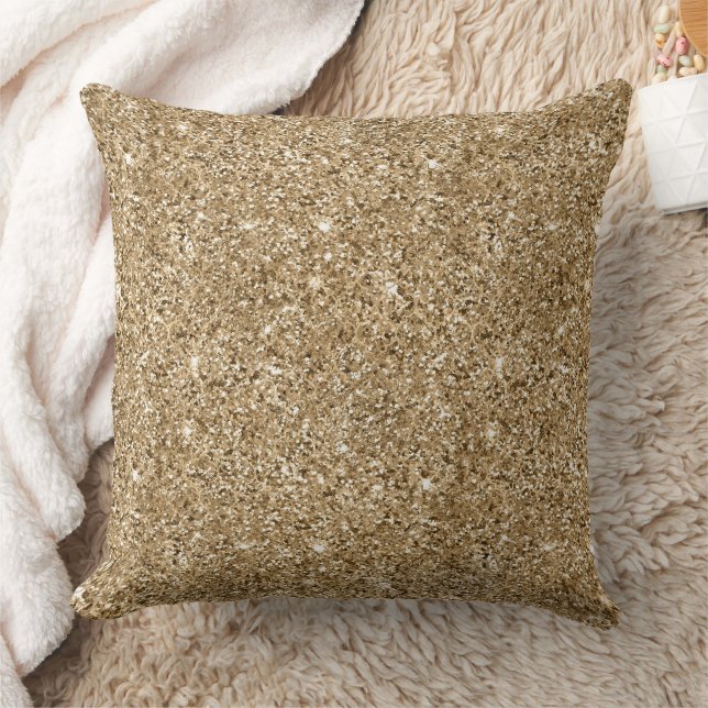 Almofada Glitter Dourado de Bronze Chic (Cobertor)