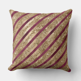 Almofada Glitter Dourado e Borgonha