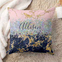 Almofada Glitter e mármore personalizados