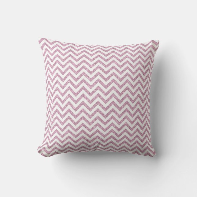 Almofada Glitter Glitter Chevron - Glam - Rosa (Frente)