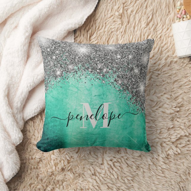 Almofada Glitter prateado e metal (Cobertor)