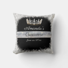 Almofada Glitter prateado, princesa de diamante, princesa f