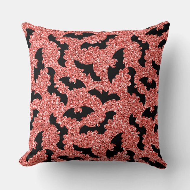 ALMOFADA GLITTER VERMELHO OLHA COM BATATAS PRETAS (Frente)