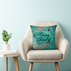 Almofada Glittery Aqua Paint Strokes Boss