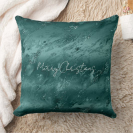 Almofada Glitzy Emerald Green Ombre Marble
