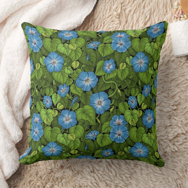 Almofada Glória da manhã em azul e verde (Cobertor)