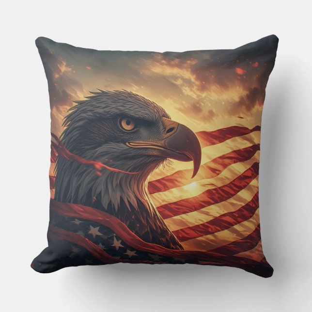 Almofada Glow American Eagle Patriotic USA Pride (Frente)