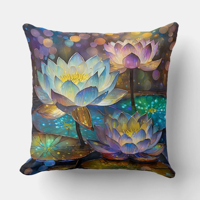 Almofada Glowing Lotus Flowers Trio (Frente)