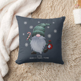 Almofada Gnome Cinza de Aquarela do Natal Escandinavo