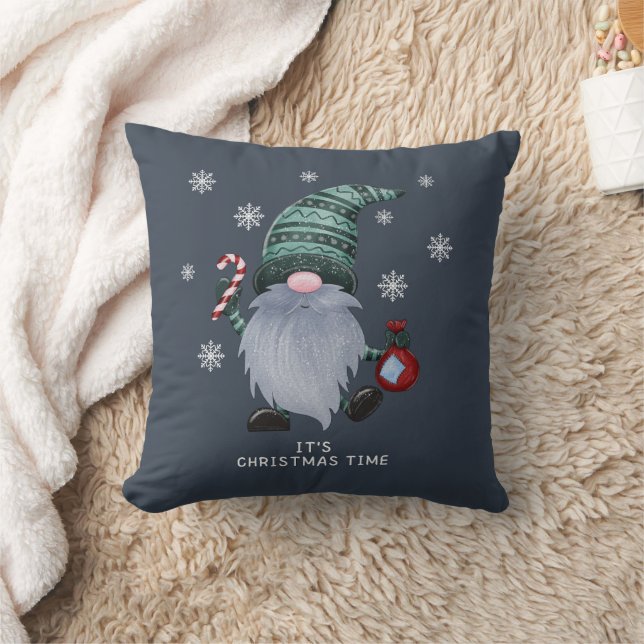 Almofada Gnome Cinza de Aquarela do Natal Escandinavo (Cobertor)
