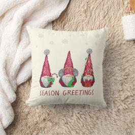 Almofada Gnomo de Natal Escandinavo Aquarela Vermelho Marfi