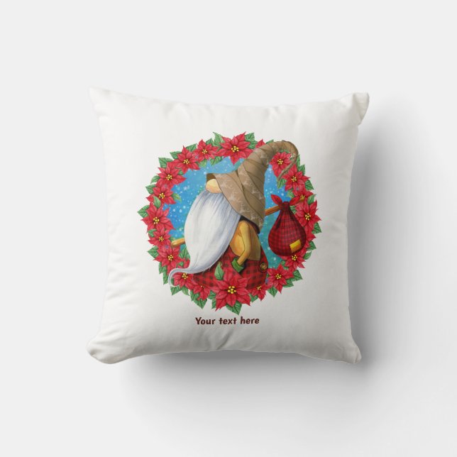 Almofada Gnomo de Natal Nórdico (Frente)