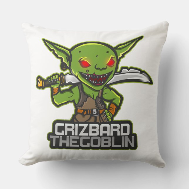 Almofada Goblin chamado Grizbard (Frente)