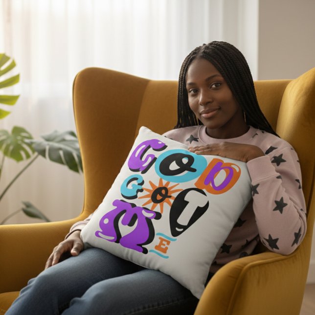 Almofada God Got Me Retro Christian Faith Style (Serving comfort and faith vibes. A soft reminder that God’s handling the hard stuff.)