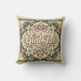 Almofada God Jul Norwegian Norway Christmas Throw Pillow