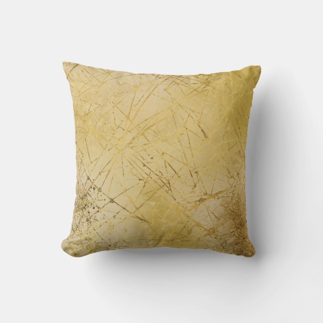 Almofada Gold Mustard Yellow Pattern, Modern, Luxury (Frente)