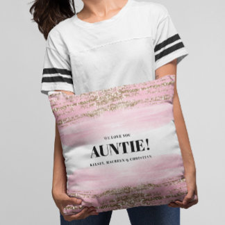Almofada Gold Pink Gift for Auntie with Names