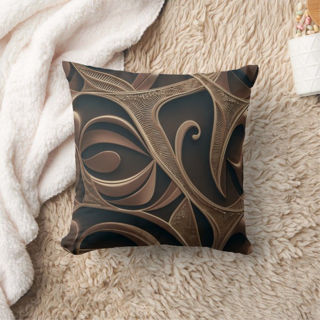 Almofada Golden Botanical Flow Elegante   (Cobertor)