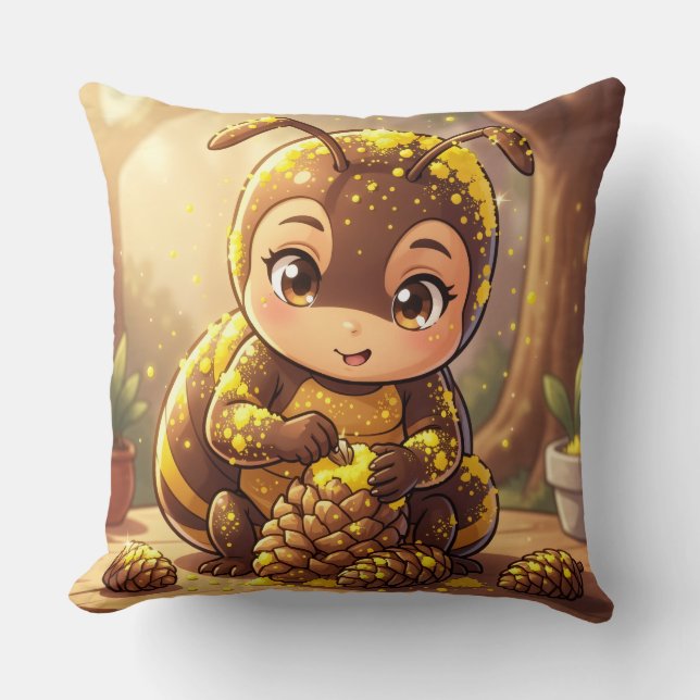 Almofada Golden Bumblebee in Bloom Dance.12 (Frente)